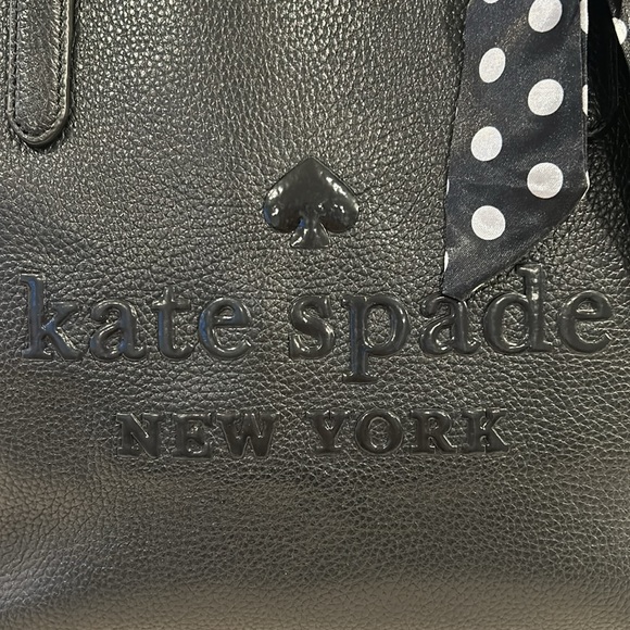 Kate Spade ♠️ Black Tote w/ Matching Wallet & Twilly - Picture 2 of 11
